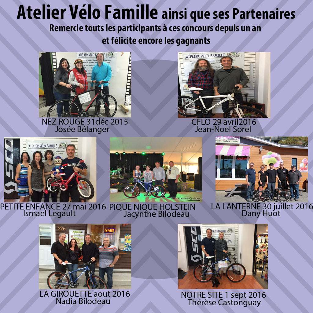 Toutsles gagnants des concours 2016